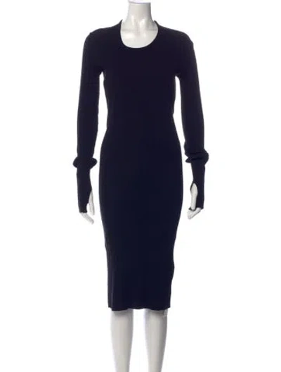 Pre-owned Helmut Lang Crew Neck Knee-length Dress In Black