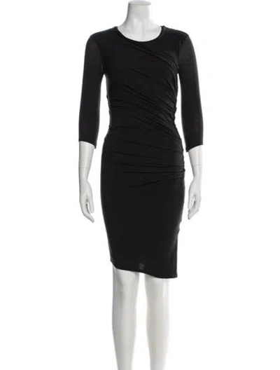 Pre-owned Helmut Lang Crew Neck Knee-length Dress In Blue
