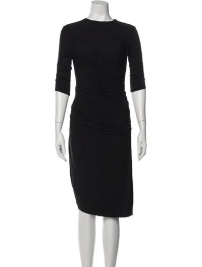 Pre-owned Helmut Lang Crew Neck Knee-length Dress In Blue