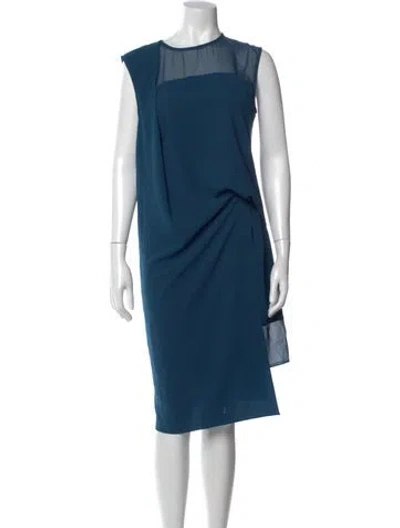 Pre-owned Helmut Lang Crew Neck Knee-length Dress In Blue