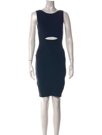 Pre-owned Helmut Lang Crew Neck Knee-length Dress In Blue