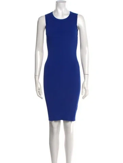 Pre-owned Helmut Lang Crew Neck Knee-length Dress In Blue