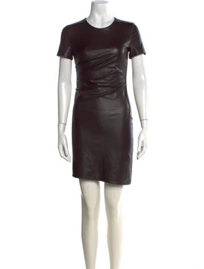 Pre-owned Helmut Lang Crew Neck Knee-length Dress In Brown