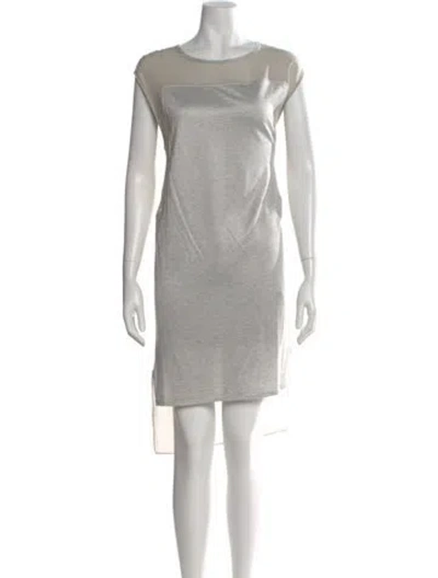 Pre-owned Helmut Lang Crew Neck Knee-length Dress In Gray