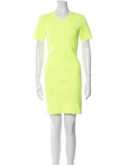 Pre-owned Helmut Lang Crew Neck Knee-length Dress In Green