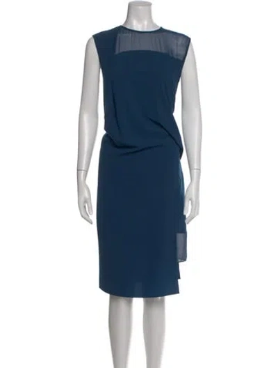 Pre-owned Helmut Lang Crew Neck Knee-length Dress In Green