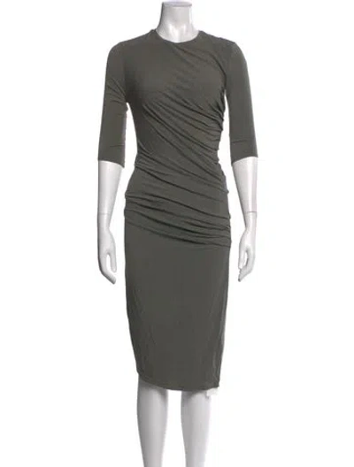 Pre-owned Helmut Lang Crew Neck Knee-length Dress In Grey