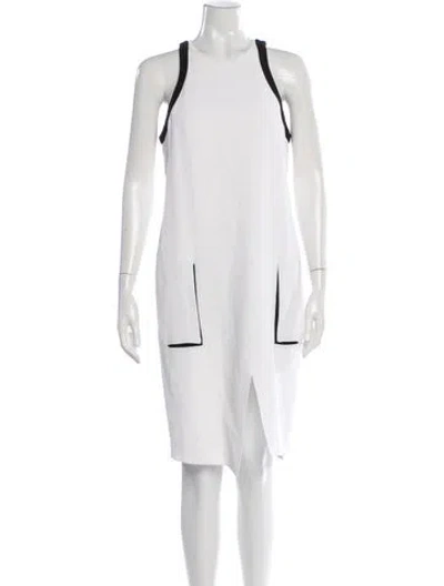 Pre-owned Helmut Lang Crew Neck Knee-length Dress In Neutral