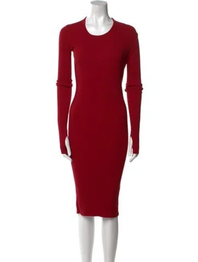 Pre-owned Helmut Lang Crew Neck Knee-length Dress In Red