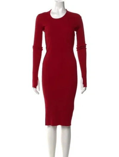 Pre-owned Helmut Lang Crew Neck Knee-length Dress In Red