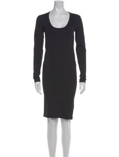 Pre-owned Helmut Lang Crew Neck Knee-length Dress W/ Tags In Black