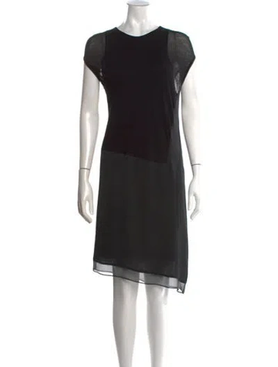 Pre-owned Helmut Lang Crew Neck Knee-length Dress W/ Tags In Black