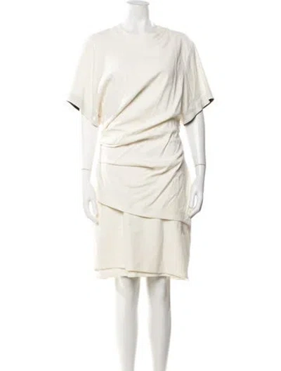 Pre-owned Helmut Lang Crew Neck Knee-length Dress In White