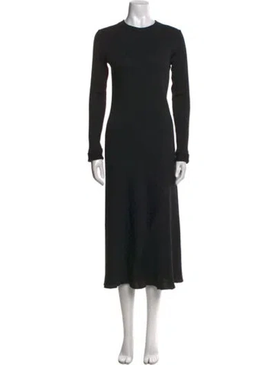 Pre-owned Helmut Lang Crew Neck Long Dress In Black