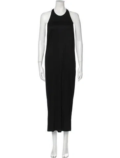 Pre-owned Helmut Lang Crew Neck Long Dress In Black