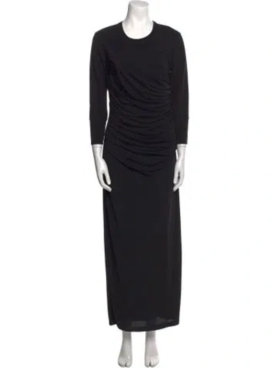 Pre-owned Helmut Lang Crew Neck Long Dress In Black