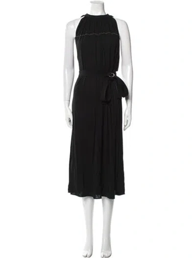 Pre-owned Helmut Lang Crew Neck Long Dress In Black