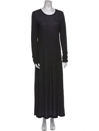 Pre-owned Helmut Lang Crew Neck Long Dress In Black