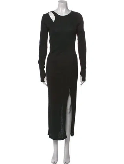 Pre-owned Helmut Lang Crew Neck Long Dress In Black