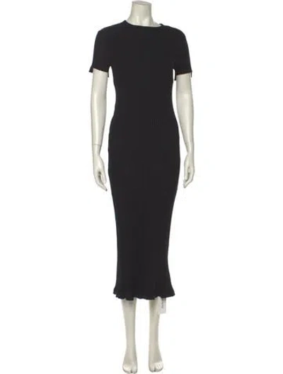 Pre-owned Helmut Lang Crew Neck Long Dress In Black