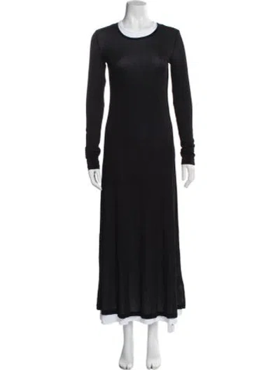 Pre-owned Helmut Lang Crew Neck Long Dress In Black