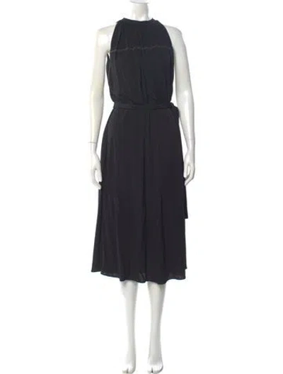 Pre-owned Helmut Lang Crew Neck Long Dress In Black
