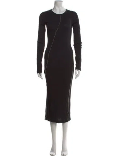 Pre-owned Helmut Lang Crew Neck Long Dress In Black