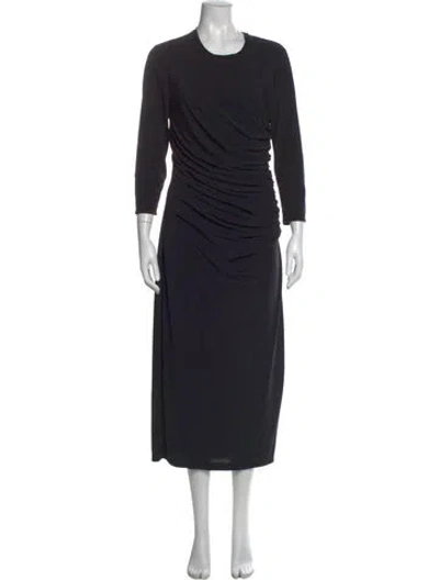 Pre-owned Helmut Lang Crew Neck Long Dress In Black