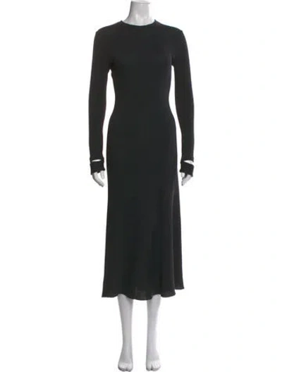 Pre-owned Helmut Lang Crew Neck Long Dress In Black
