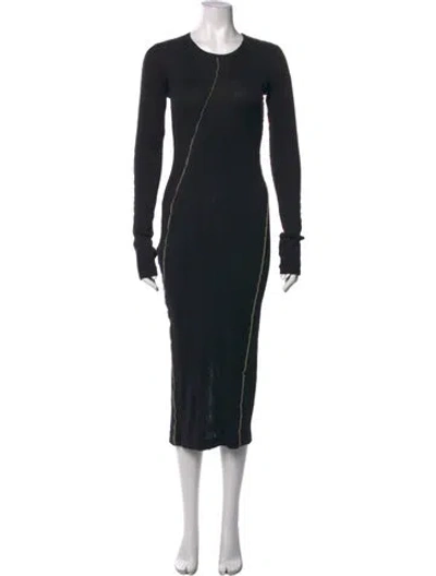 Pre-owned Helmut Lang Crew Neck Long Dress In Black
