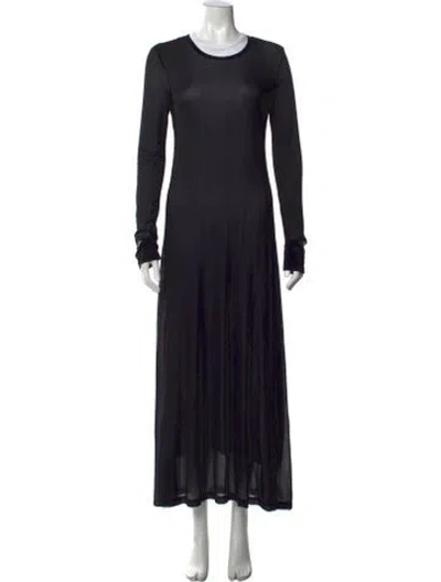 Pre-owned Helmut Lang Crew Neck Long Dress In Black