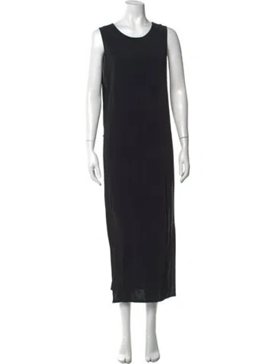 Pre-owned Helmut Lang Crew Neck Long Dress In Black