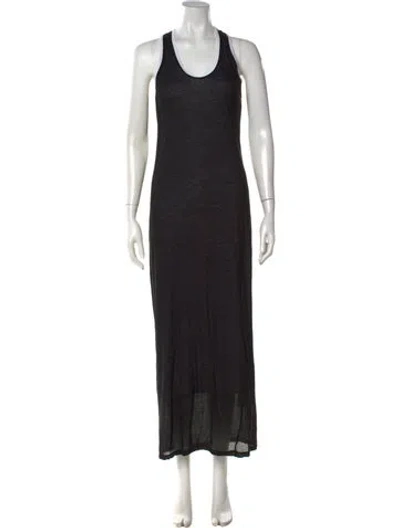 Pre-owned Helmut Lang Crew Neck Long Dress In Black