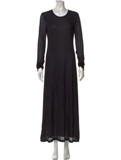 Pre-owned Helmut Lang Crew Neck Long Dress In Black