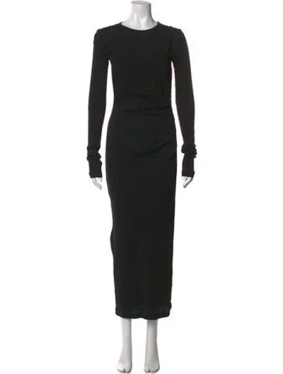Pre-owned Helmut Lang Crew Neck Long Dress In Black