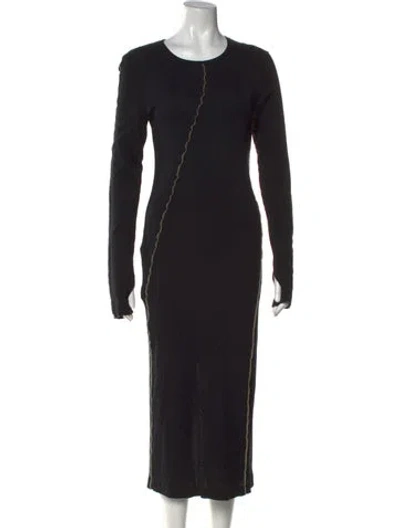 Pre-owned Helmut Lang Crew Neck Long Dress In Black