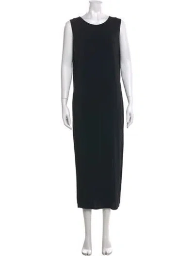 Pre-owned Helmut Lang Crew Neck Long Dress In Black