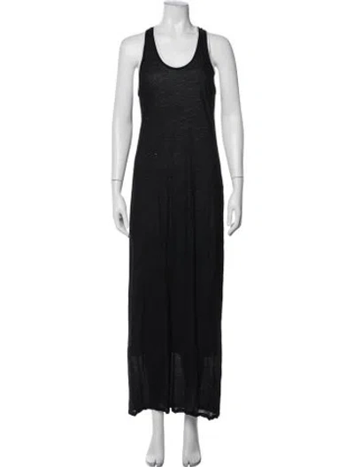 Pre-owned Helmut Lang Crew Neck Long Dress In Black