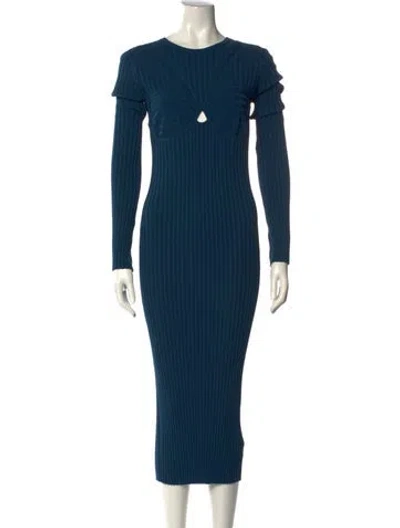 Pre-owned Helmut Lang Crew Neck Long Dress In Blue