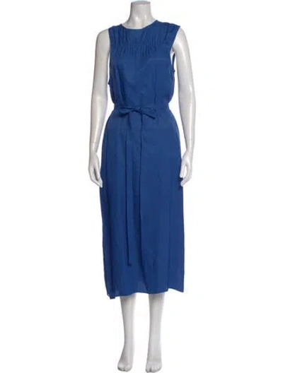 Pre-owned Helmut Lang Crew Neck Long Dress In Blue