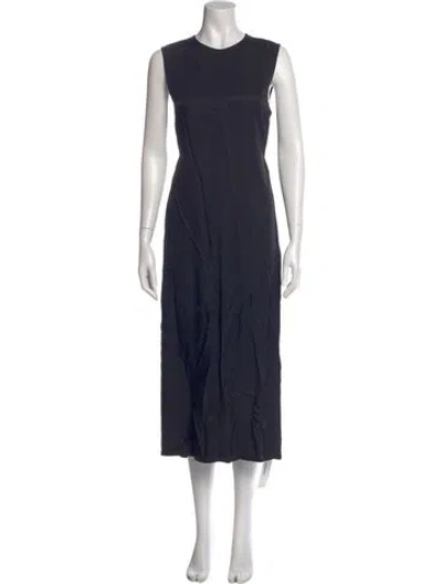 Pre-owned Helmut Lang Crew Neck Long Dress In Blue