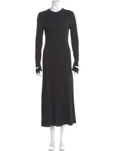 Pre-owned Helmut Lang Crew Neck Long Dress In Gray