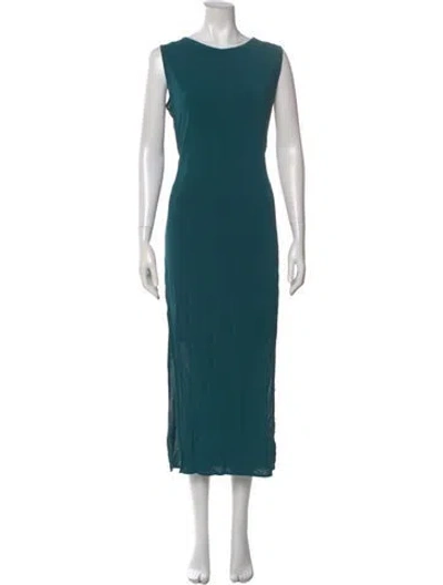 Pre-owned Helmut Lang Crew Neck Long Dress In Green