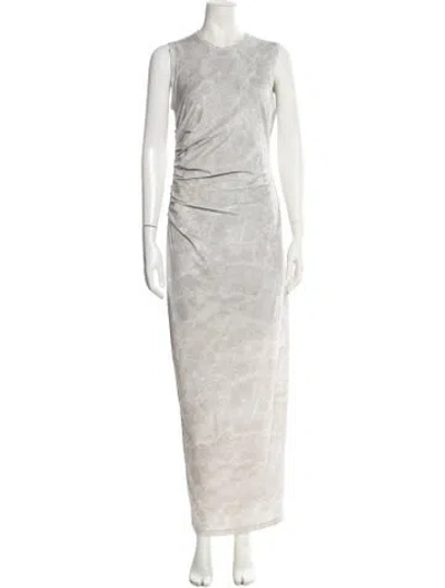 Pre-owned Helmut Lang Crew Neck Long Dress In Neutral
