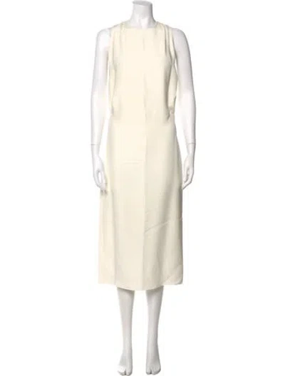 Pre-owned Helmut Lang Crew Neck Long Dress In Neutral