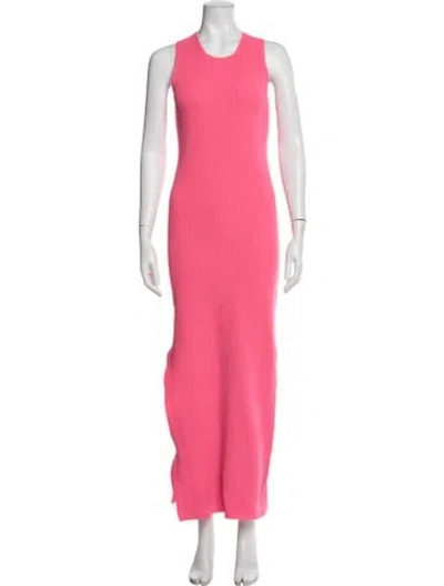 Pre-owned Helmut Lang Crew Neck Long Dress In Pink