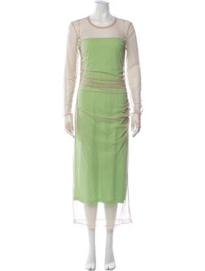 Pre-owned Helmut Lang Crew Neck Long Dress W/ Tags In Neutrals