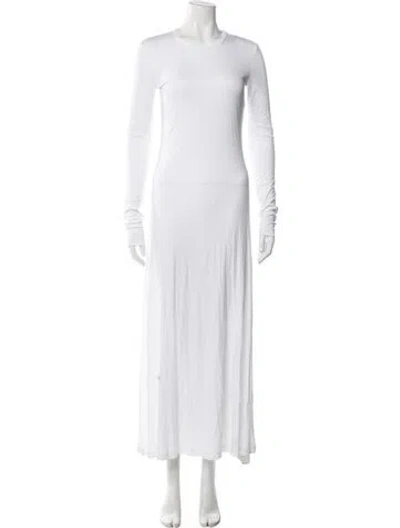 Pre-owned Helmut Lang Crew Neck Long Dress In White