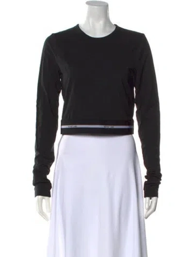 Pre-owned Helmut Lang Crew Neck Long Sleeve Crop Top In Black
