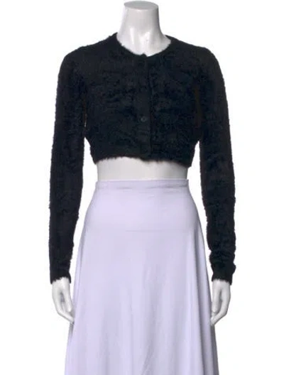 Pre-owned Helmut Lang Crew Neck Long Sleeve Crop Top In Black